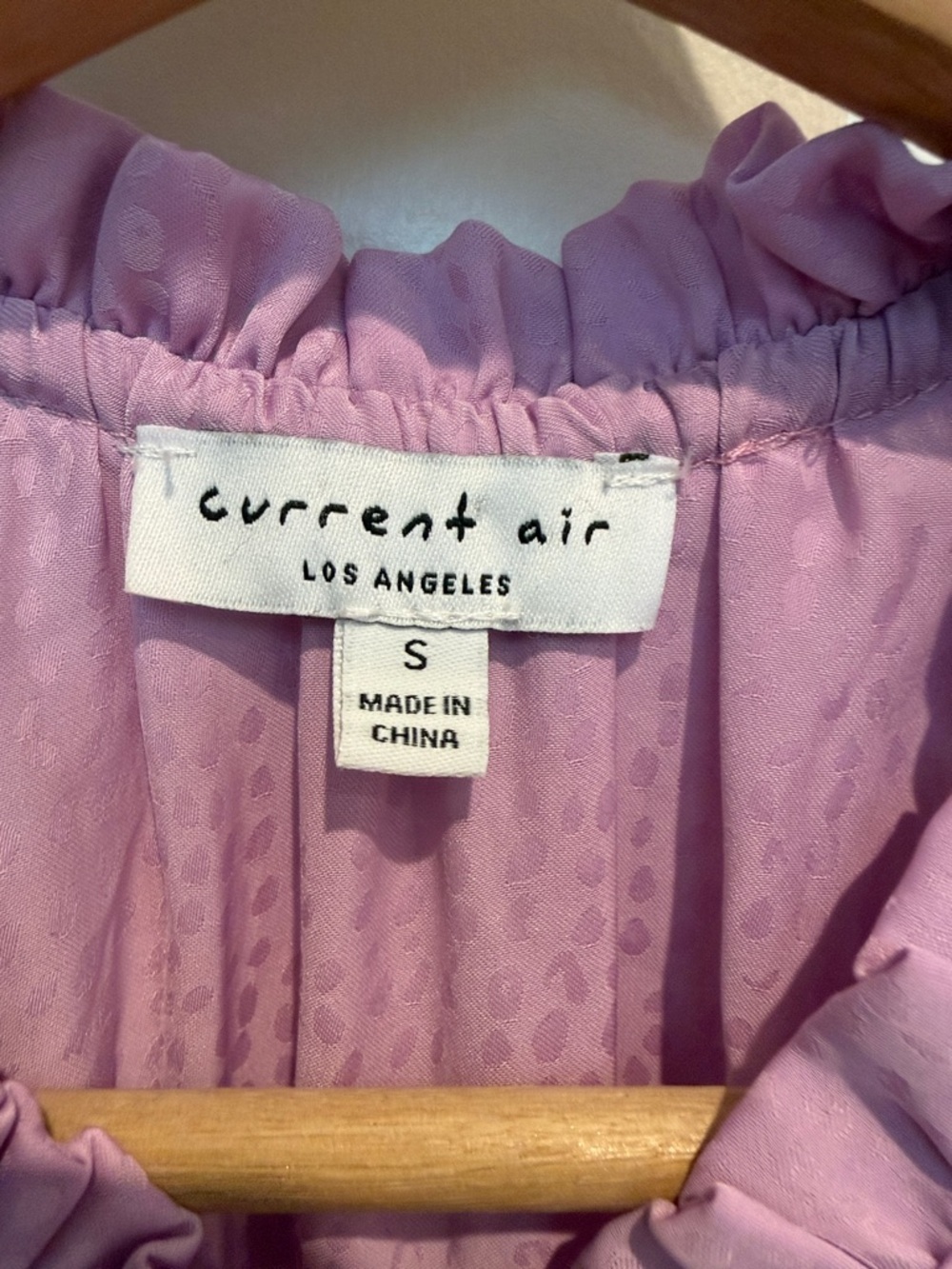 Current Air Mauve Tie-Neck Pleated Sleeve Mini Dress - Picture 2 of 5